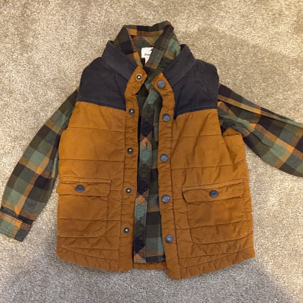 Tommy Bahama boys 5t flannel and vest set.